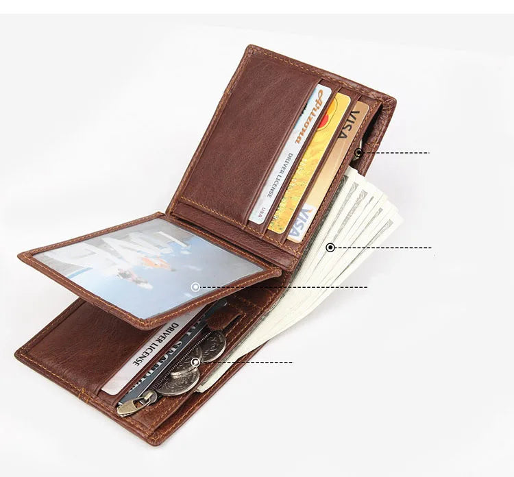 Genuine Cowhide Leather Men's Wallet