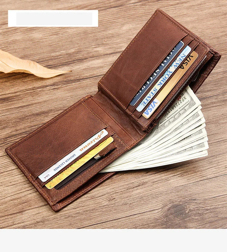 Genuine Cowhide Leather Men's Wallet