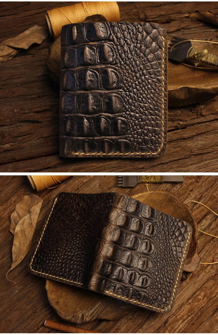 Men's Alligator Pattern Wallet Handmade