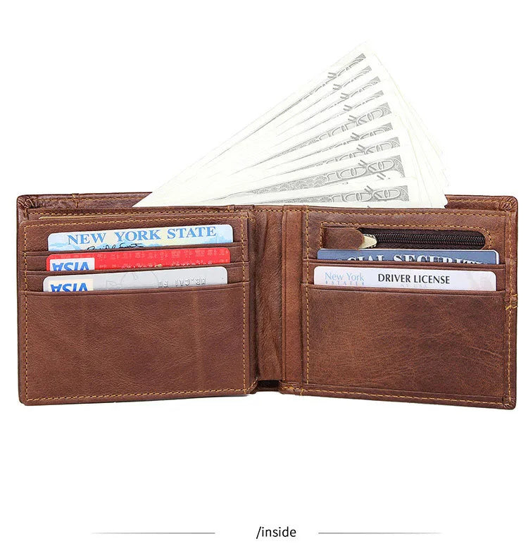 Genuine Cowhide Leather Men's Wallet