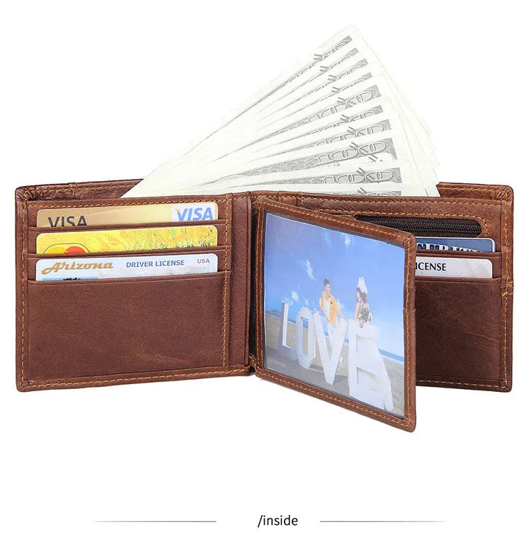 Genuine Cowhide Leather Men's Wallet