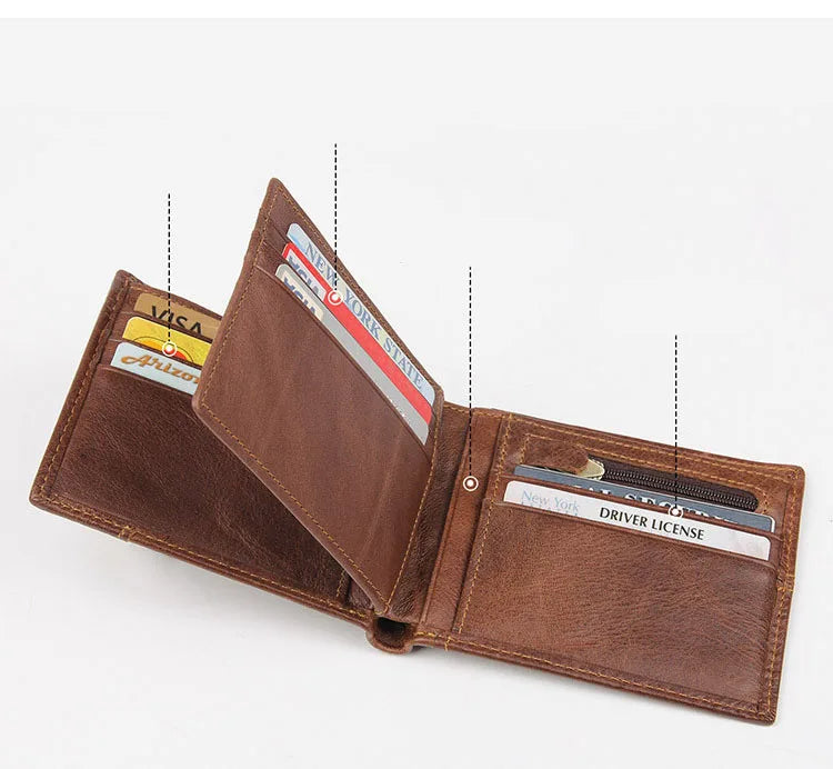 Genuine Cowhide Leather Men's Wallet