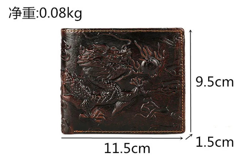 Vintage Embossing 3D Dragon Wallet