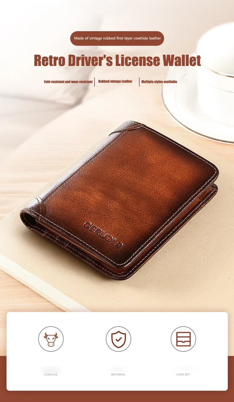 Leather Rfid Blocking Trifold Purse Vintage