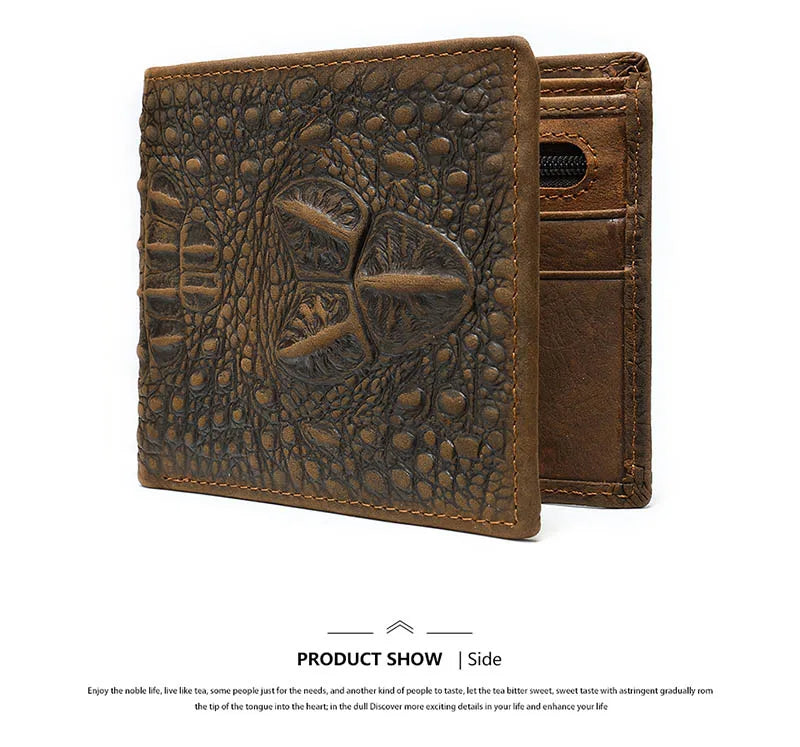 Alligator Embossed Genuine Leather