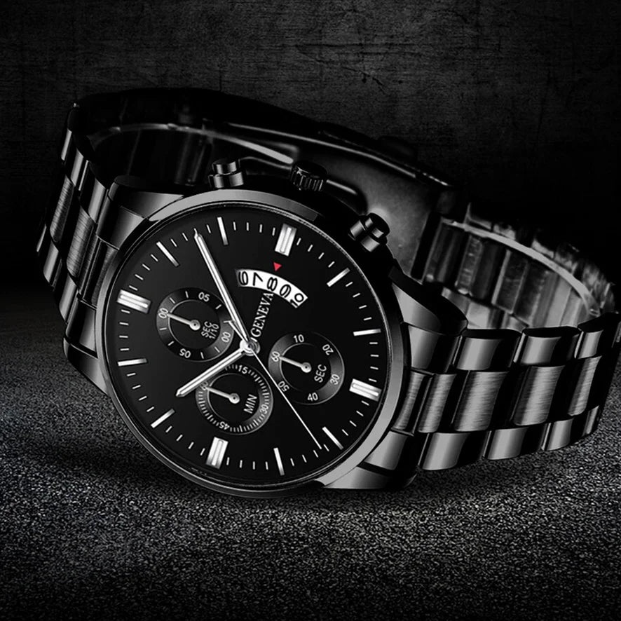 Men Fashion Watches With Calendar Full Steel