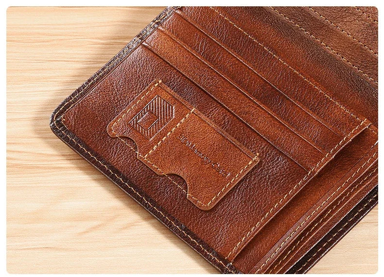 Leather Rfid Blocking Trifold Purse Vintage