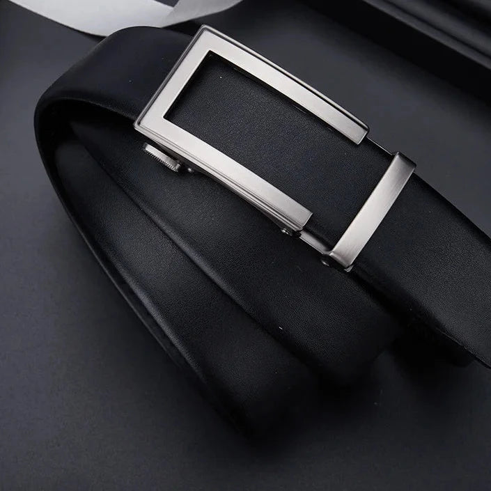 Men genuine leather belt automatic